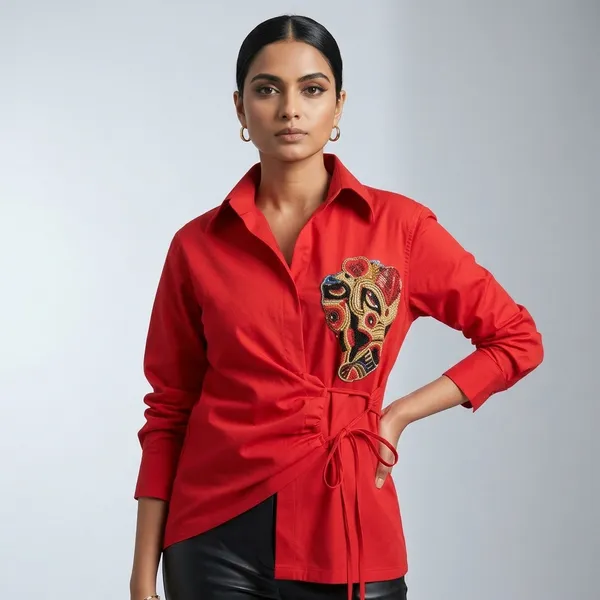 Pure_Cotton_Tie-Up_Sequinned_Shirt