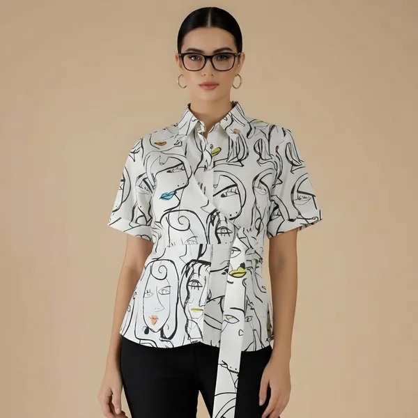 Pure_Cotton_Waist_Tie-Up_Shirt