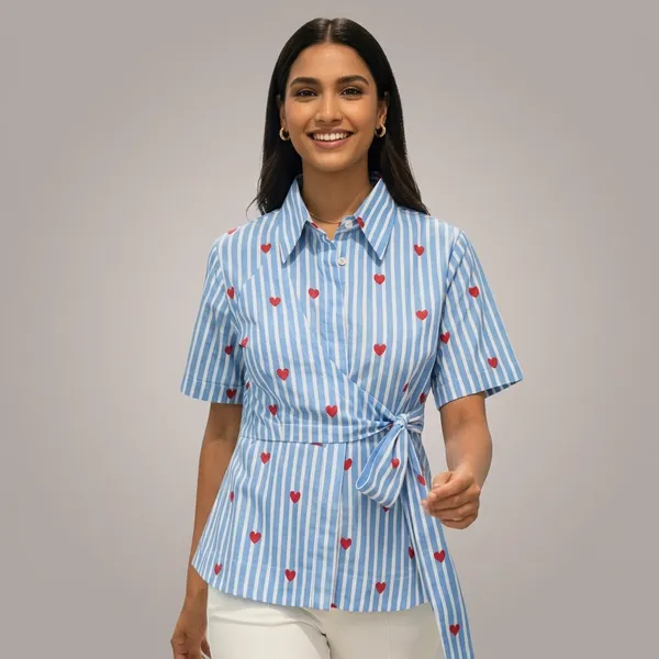 Pure_Cotton_Waist_Tie-Up_Shirt