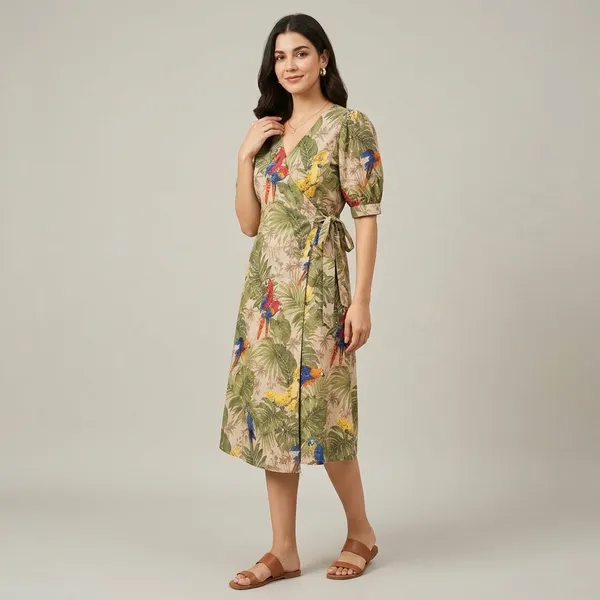Pure_Cotton_Wrap_Midi_Dress