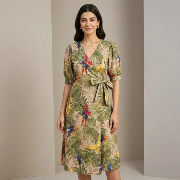 Pure_Cotton_Wrap_Midi_Dress