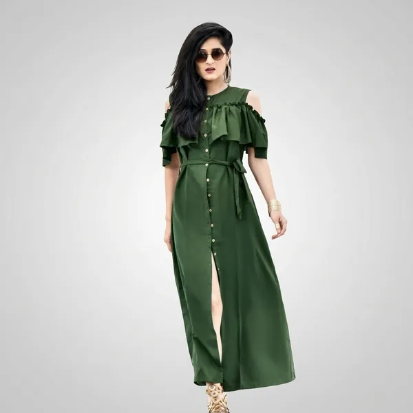 Ruffled_Buttoned_Cold_Shoulder_Maxi_Dress