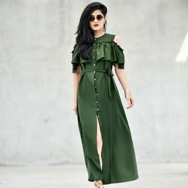 Ruffled_Buttoned_Cold_Shoulder_Maxi_Dress