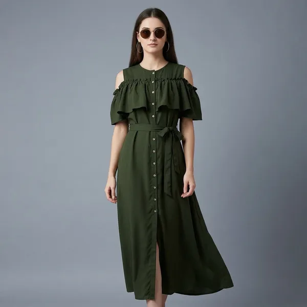 Ruffled_Buttoned_Cold_Shoulder_Maxi_Dress