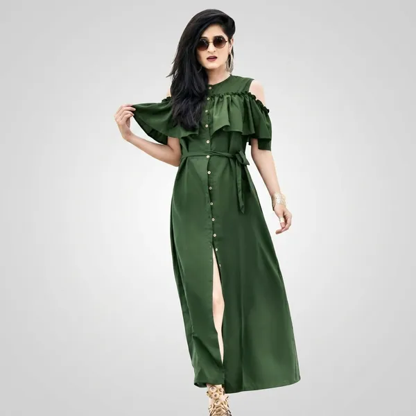 Ruffled_Buttoned_Cold_Shoulder_Maxi_Dress