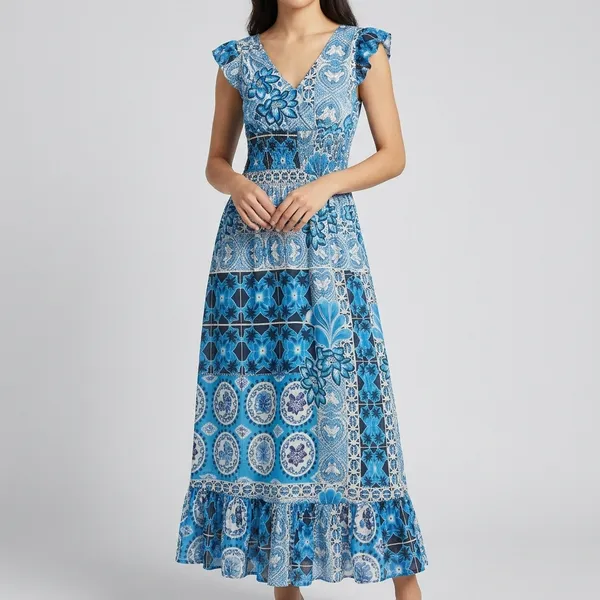 Ruffled_Cotton_V-Neck_Maxi_Dress