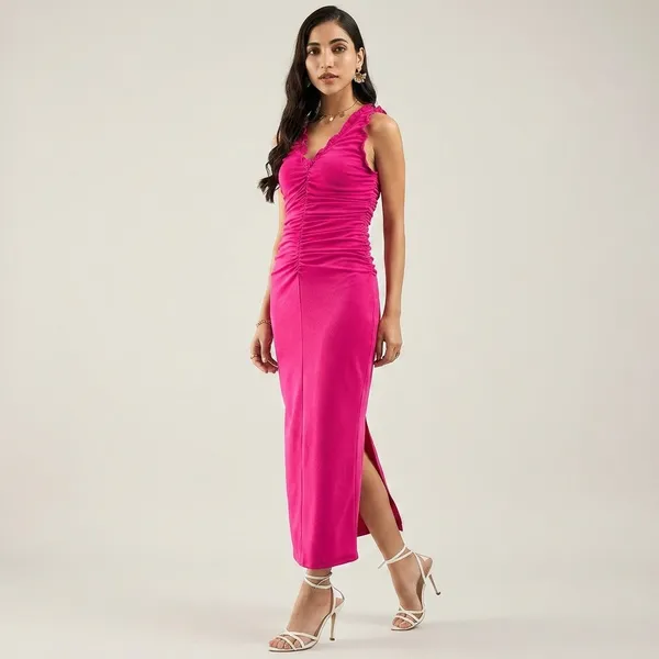 Stretchable_Ruffled_Midi_Dress
