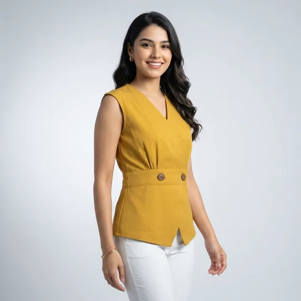 Sleeveless_Pure_Linen_Wrap_Vest