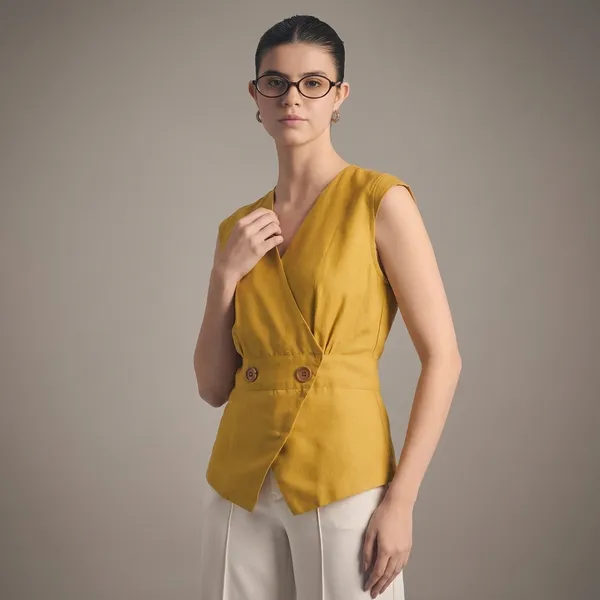 Sleeveless_Pure_Linen_Wrap_Vest