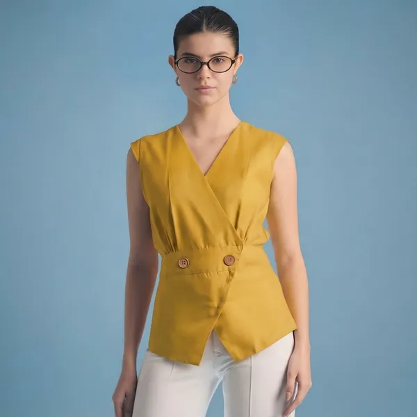 Sleeveless_Pure_Linen_Wrap_Vest
