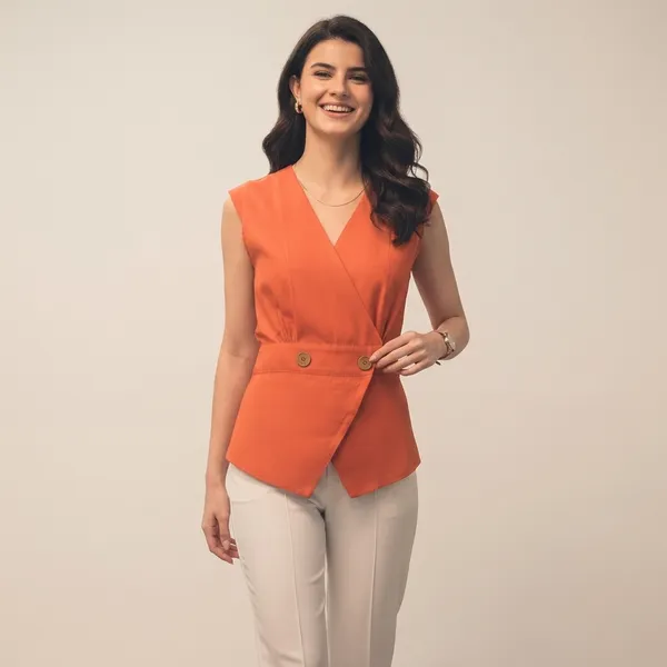 Sleeveless_Pure_Linen_Wrap_Vest