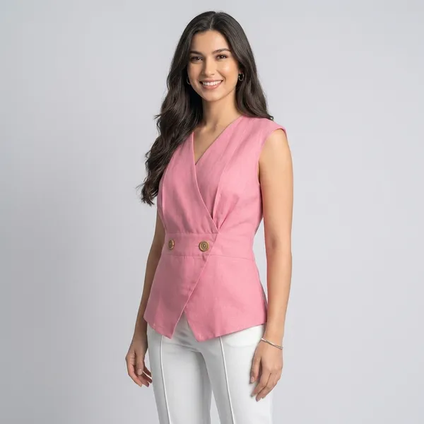 Sleeveless_Pure_Linen_Wrap_Vest
