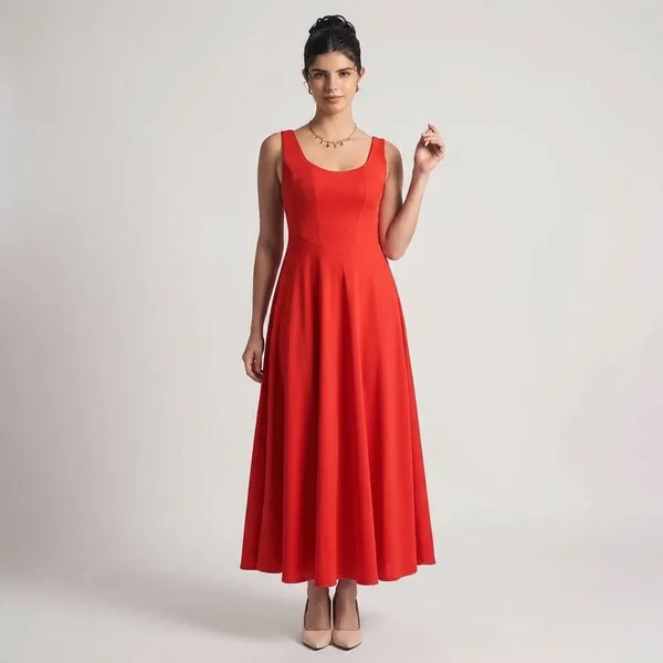 Stretchable_Corset_Fit_&_Flare_Midi_Dress