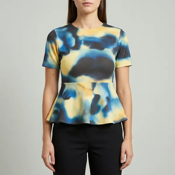 Stretchable_Half_Sleeve_Peplum_Top