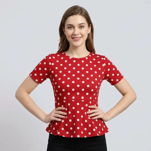 Stretchable_Half_Sleeve_Peplum_Top