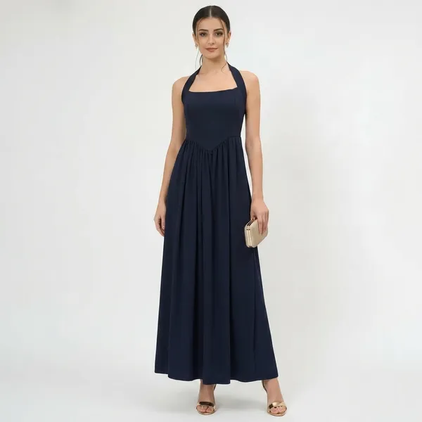 Stretchable_Halter_Neck_Maxi_Dress