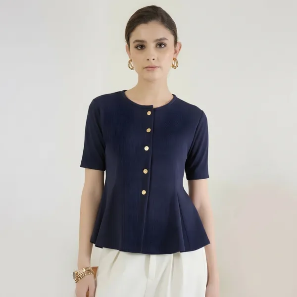 Stretchable_Ribbed_Flared_Peplum_Top