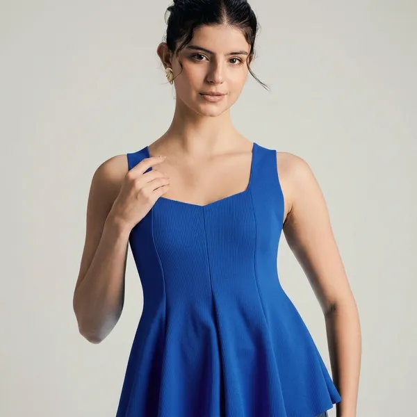 Stretchable_Ribbed_Peplum_Top