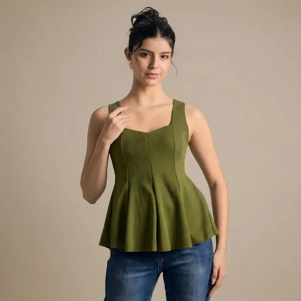Stretchable_Ribbed_Peplum_Top