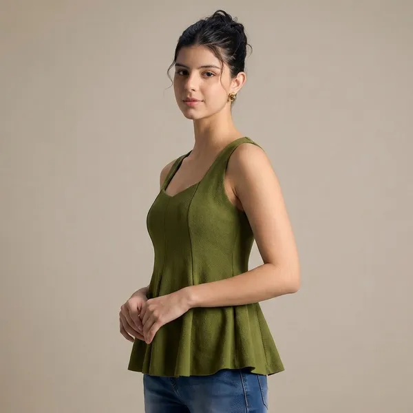 Stretchable_Ribbed_Peplum_Top