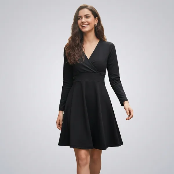 Stretchable_Wrap_Style_Skater_Dress