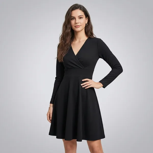 Stretchable_Wrap_Style_Skater_Dress