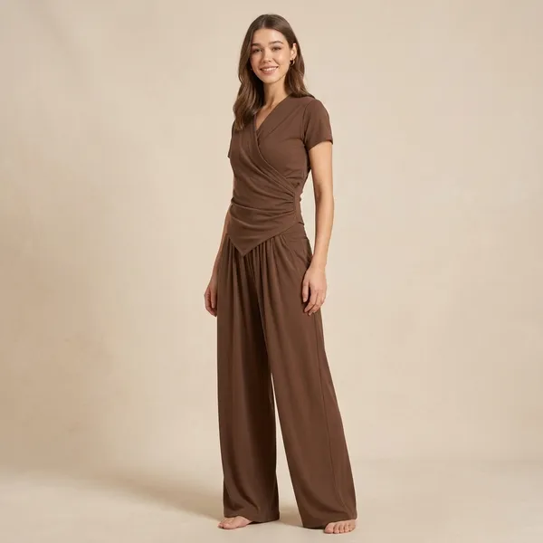 Stretchable_Wrap_Top_&_Flow_Pants_Co-Ord_Set