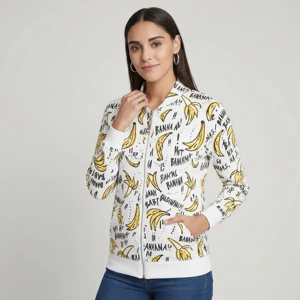 Banana_Print_Cotton_Zippered_Hoodie_With_Pockets