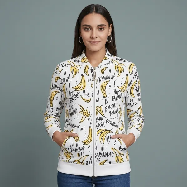 Banana_Print_Cotton_Zippered_Hoodie_With_Pockets