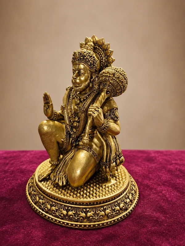 Pure_Brass_Hanuman_Idol_With_Ornate_Base