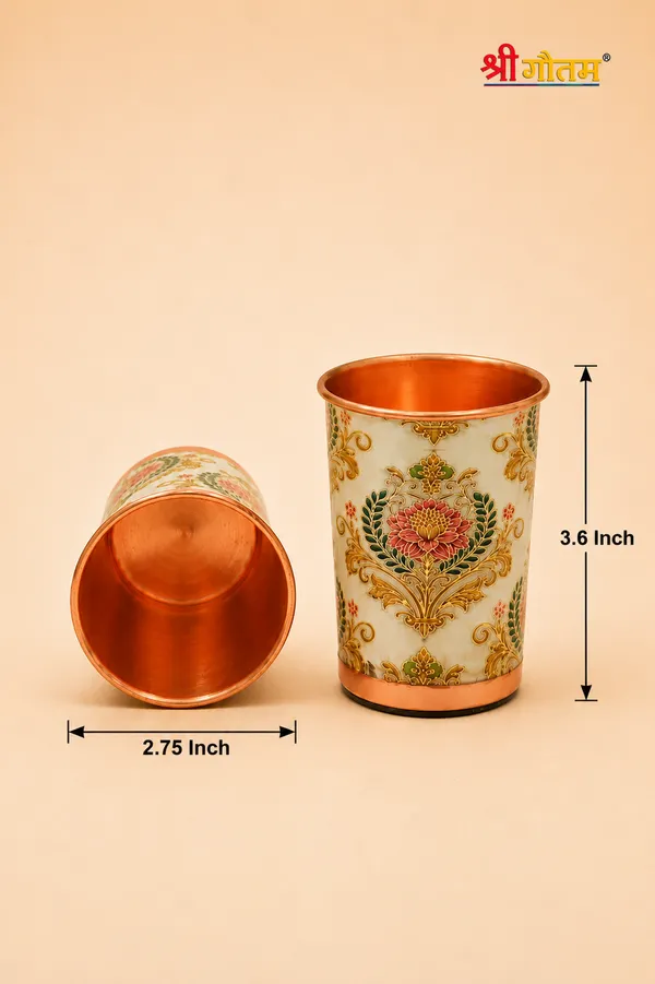 Copper_Floral_Print_Tumbler_Set_Of_4