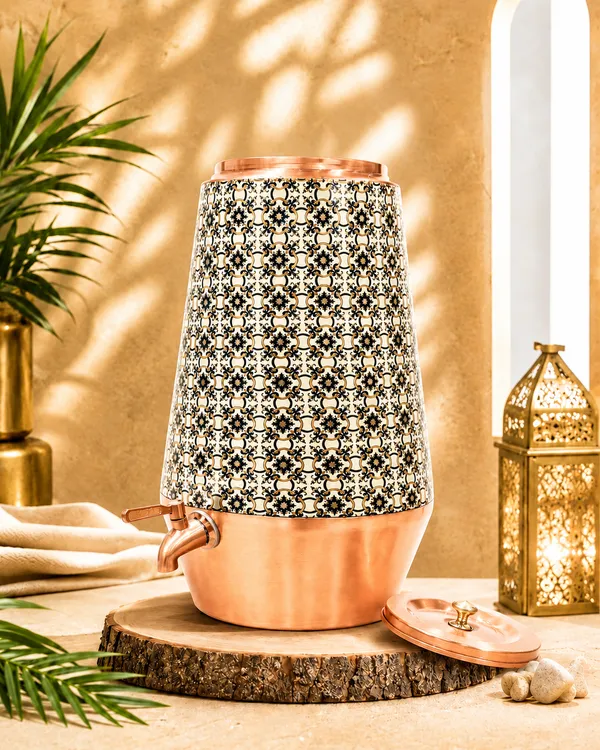 Copper_Traditional_Floral_Geometric_Water_Dispenser