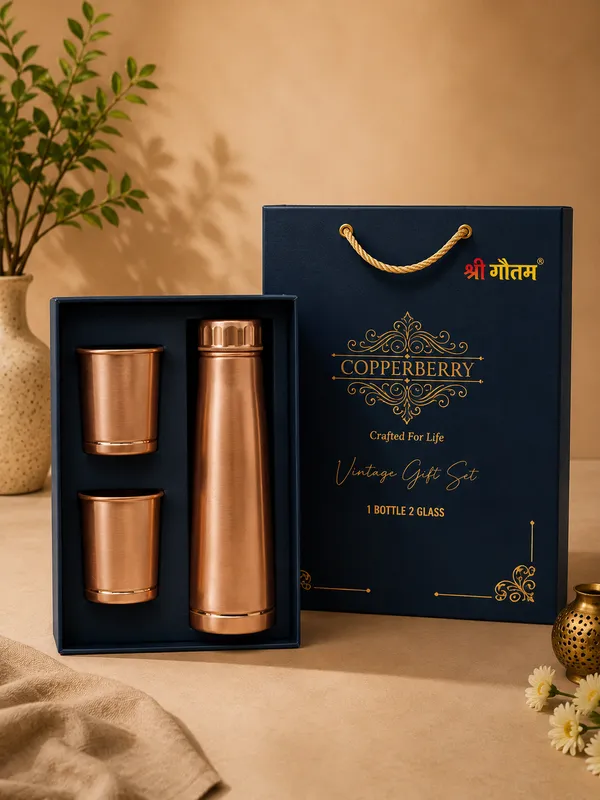 Copper_Vintage_Plain_Bottle_And_Glass_Gift_Set_Of_3