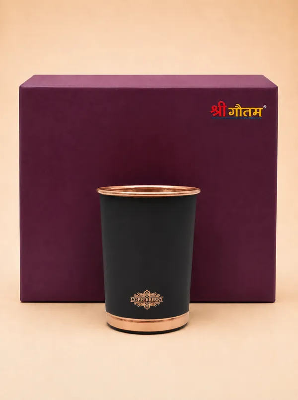Pure_Copper_Modern_Solid_Black_Cylindrical_Tumbler_Set_Of_4