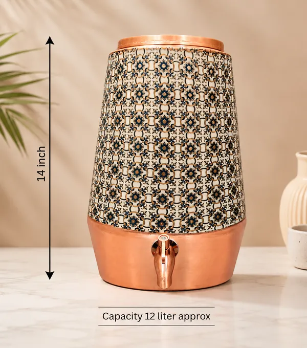 Copper_Traditional_Floral_Geometric_Water_Dispenser