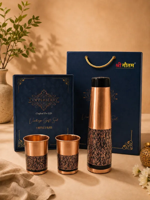 Copper_Vintage_Patterned_Bottle_And_Glass_Gift_Set_Of_3