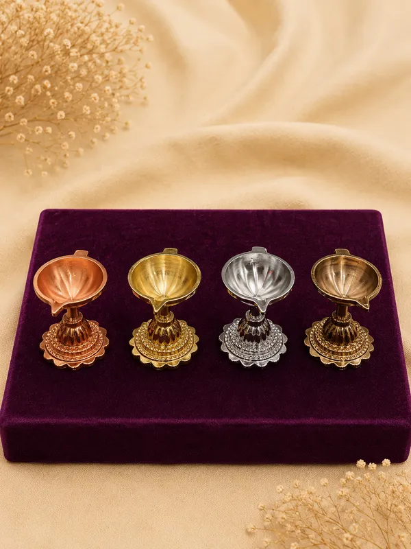 Pure_Brass_Multi_Colour_Coating_Diya_|_Set_of_1
