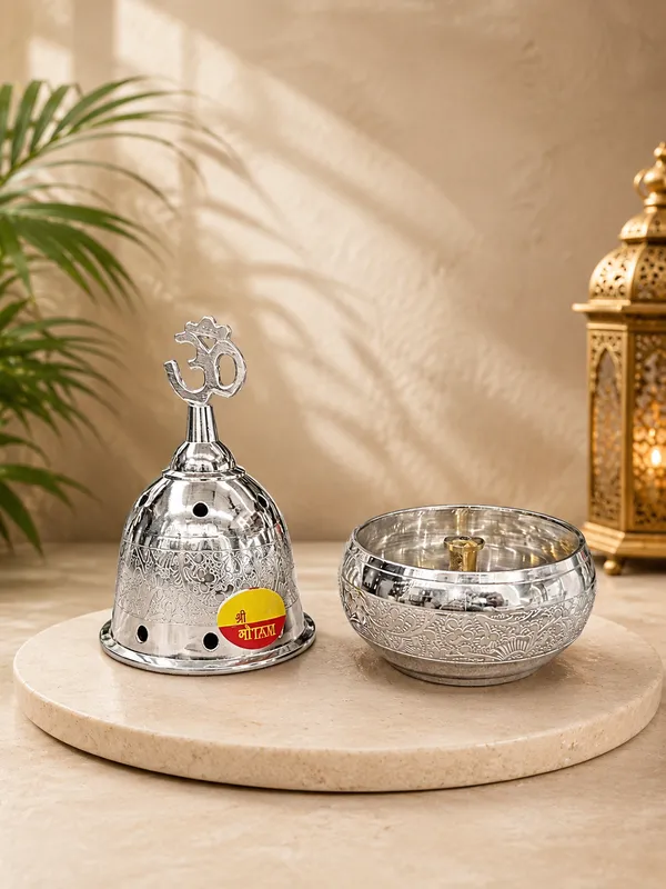 Silver_Tone_Pure_Brass_Om_Embossed_Floral_Dhoop_Dani