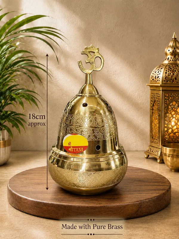 Brass_Om_Embossed_Floral_Engraved_Sambrani_Dhoop_Burner