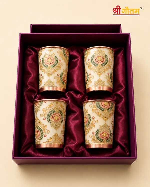 Copper_Floral_Print_Tumbler_Set_Of_4