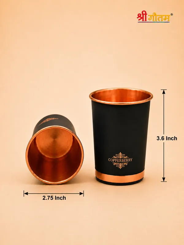 Pure_Copper_Modern_Solid_Black_Cylindrical_Tumbler_Set_Of_4