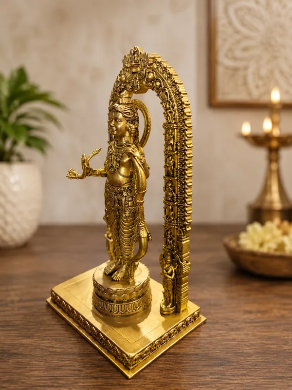 Pure_Brass_Ram_Idol_With_Ornate_Arch