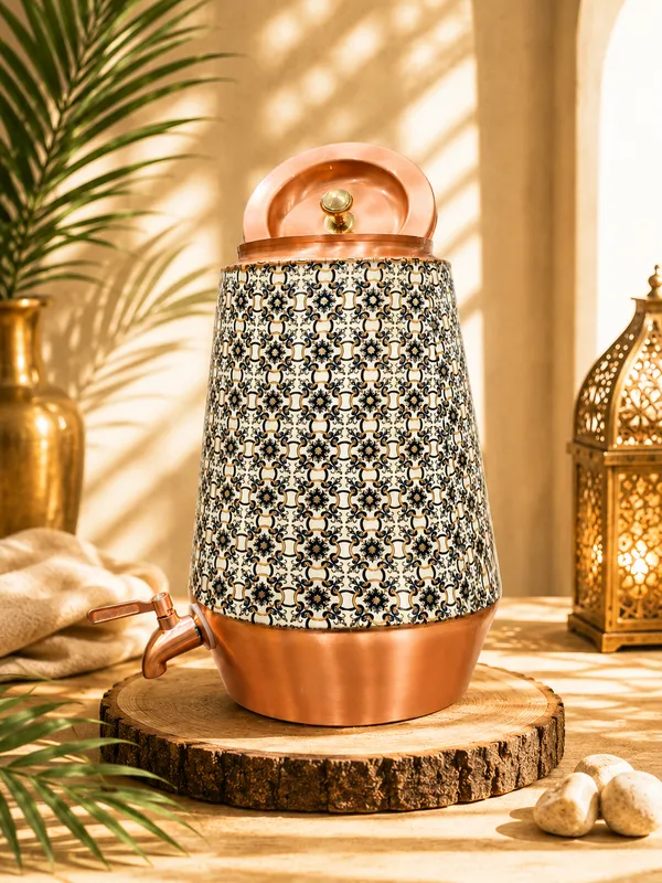Copper_Traditional_Floral_Geometric_Water_Dispenser