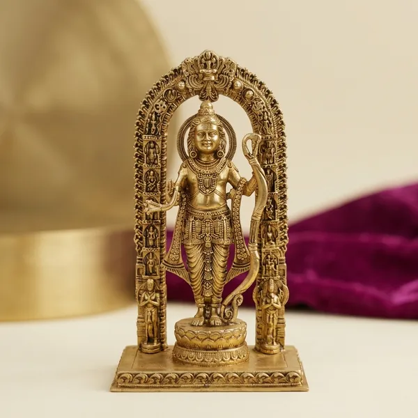 Pure_Brass_Ram_Idol_With_Ornate_Arch