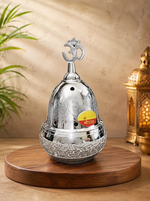 Silver_Tone_Pure_Brass_Om_Embossed_Floral_Dhoop_Dani