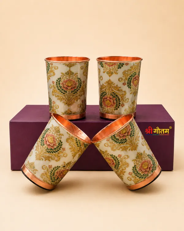 Copper_Floral_Print_Tumbler_Set_Of_4