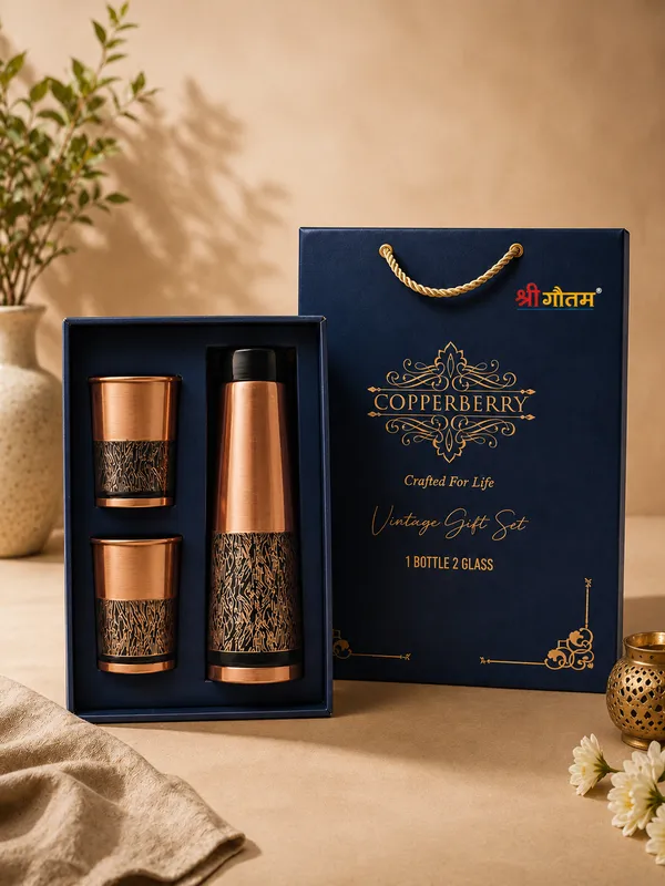 Copper_Vintage_Patterned_Bottle_And_Glass_Gift_Set_Of_3