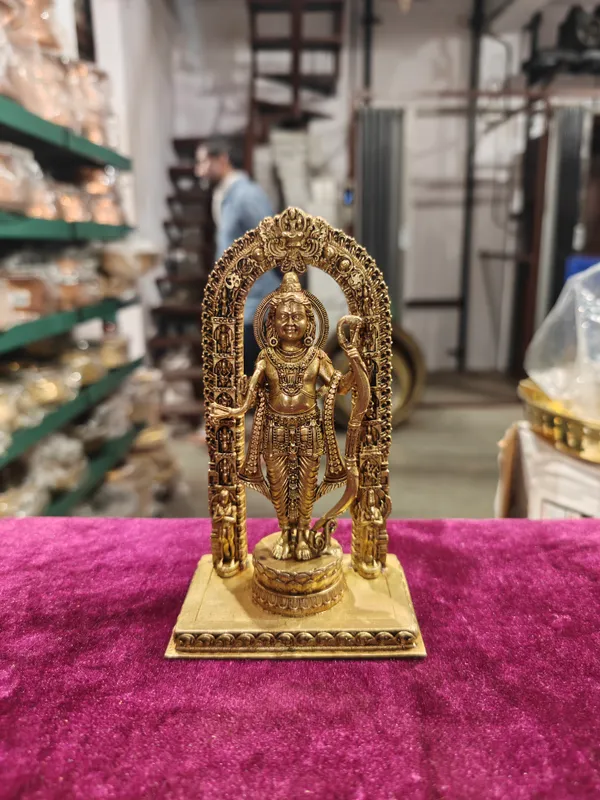 Pure_Brass_Ram_Idol_With_Ornate_Arch