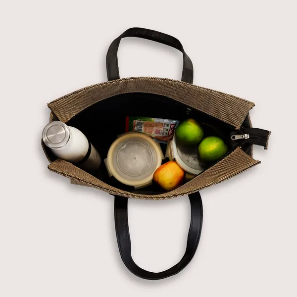 Golden_Brown_Polyjute_Zip_Closure_Tiffin_/_Tote_Bag_For_Shopping_Medium_size