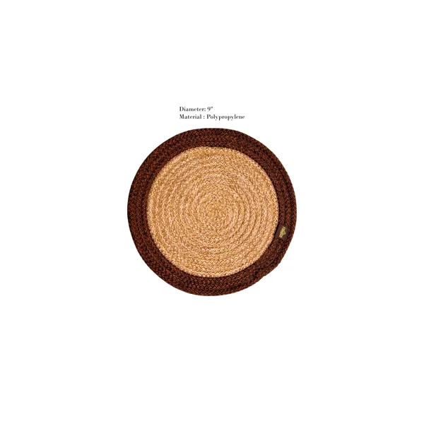 Brown_beige_Trivet_set_of_4_pcs_Polypropylene_Round_9_Inch_